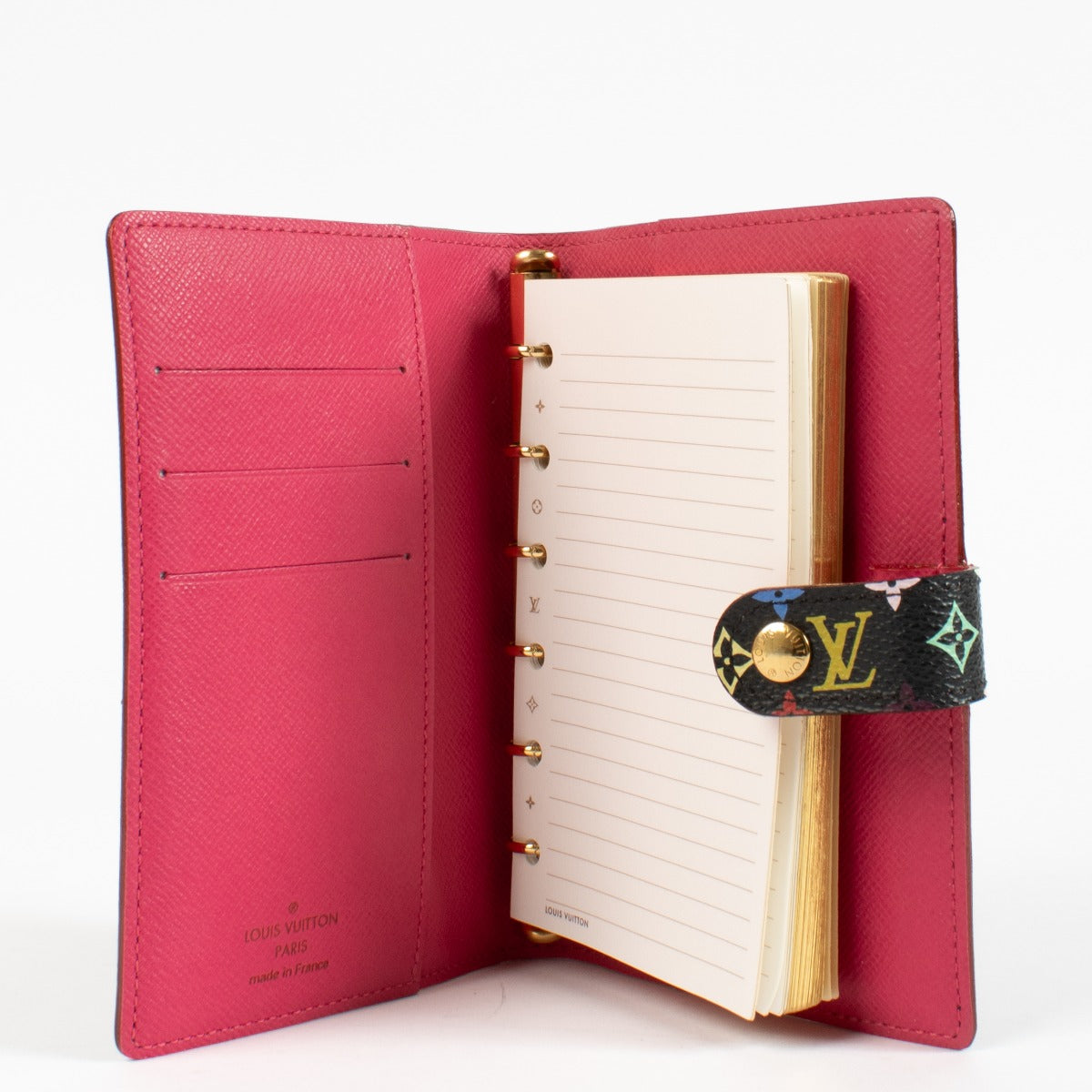 Authentic pre-loved Louis Vuitton x Takashi Murakami Monogram Multicolor Ring Agenda Cover on Labellov.com