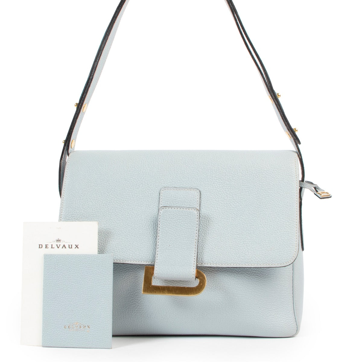 shop safe online Delvaux Baby Blue Paserelle Shoulder Bag