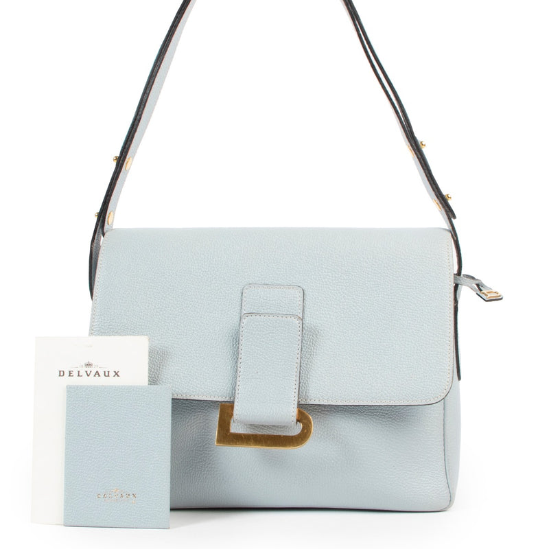 shop safe online Delvaux Baby Blue Paserelle Shoulder Bag