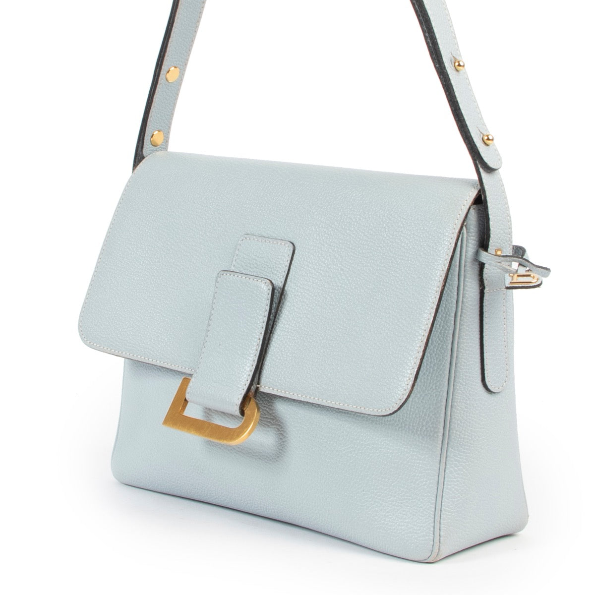 koop veilig Delvaux Baby Blue Paserelle Shoulder Bag