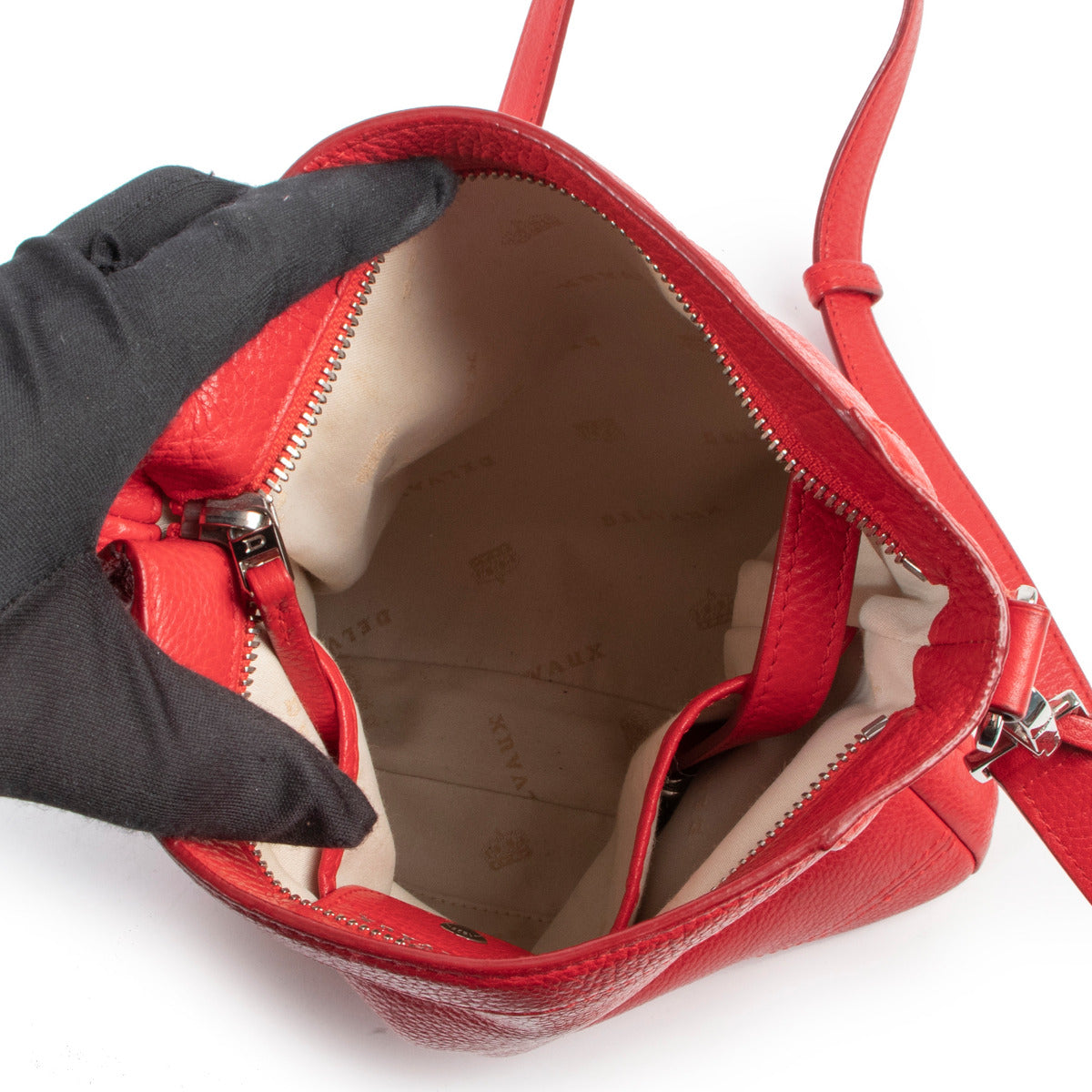 Sac bandoulière rouge Delvaux