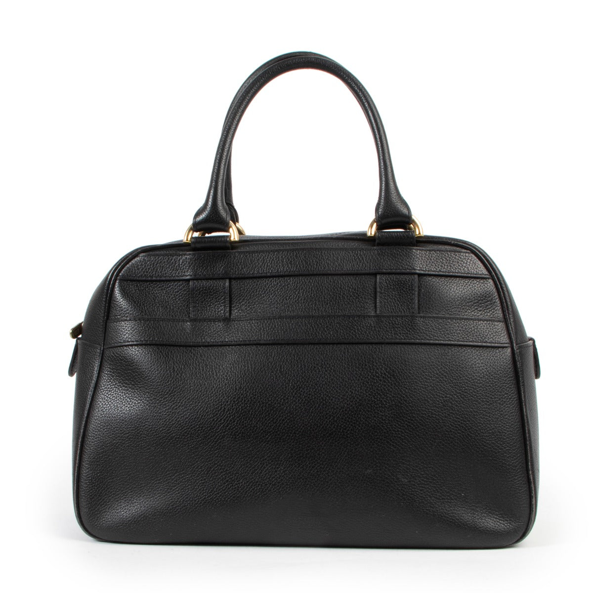 Delvaux Black Leather Top handle in very good condition on Labellov vintage site for 2nd hand luxury designer bags