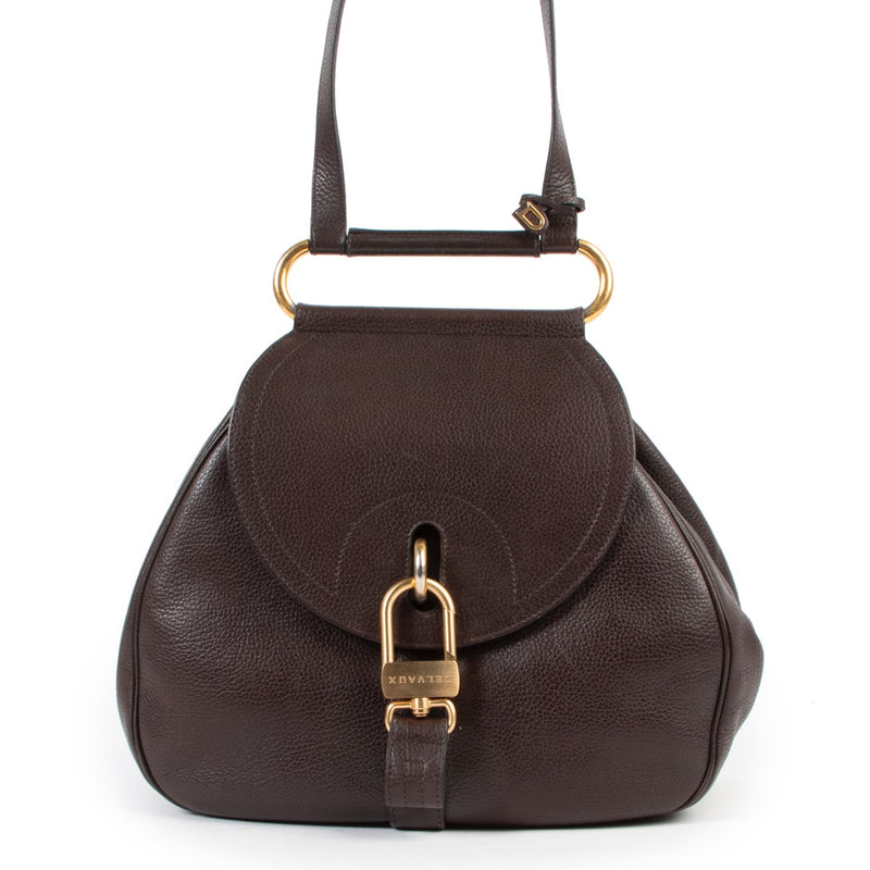 Shop safe online 100% authentic second hand Delvaux brown Shoulder bag cerceau in very good condition at Labellov in Antwerp.
