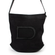 Delvaux Le Pin Black Canvas Shoulder Bag