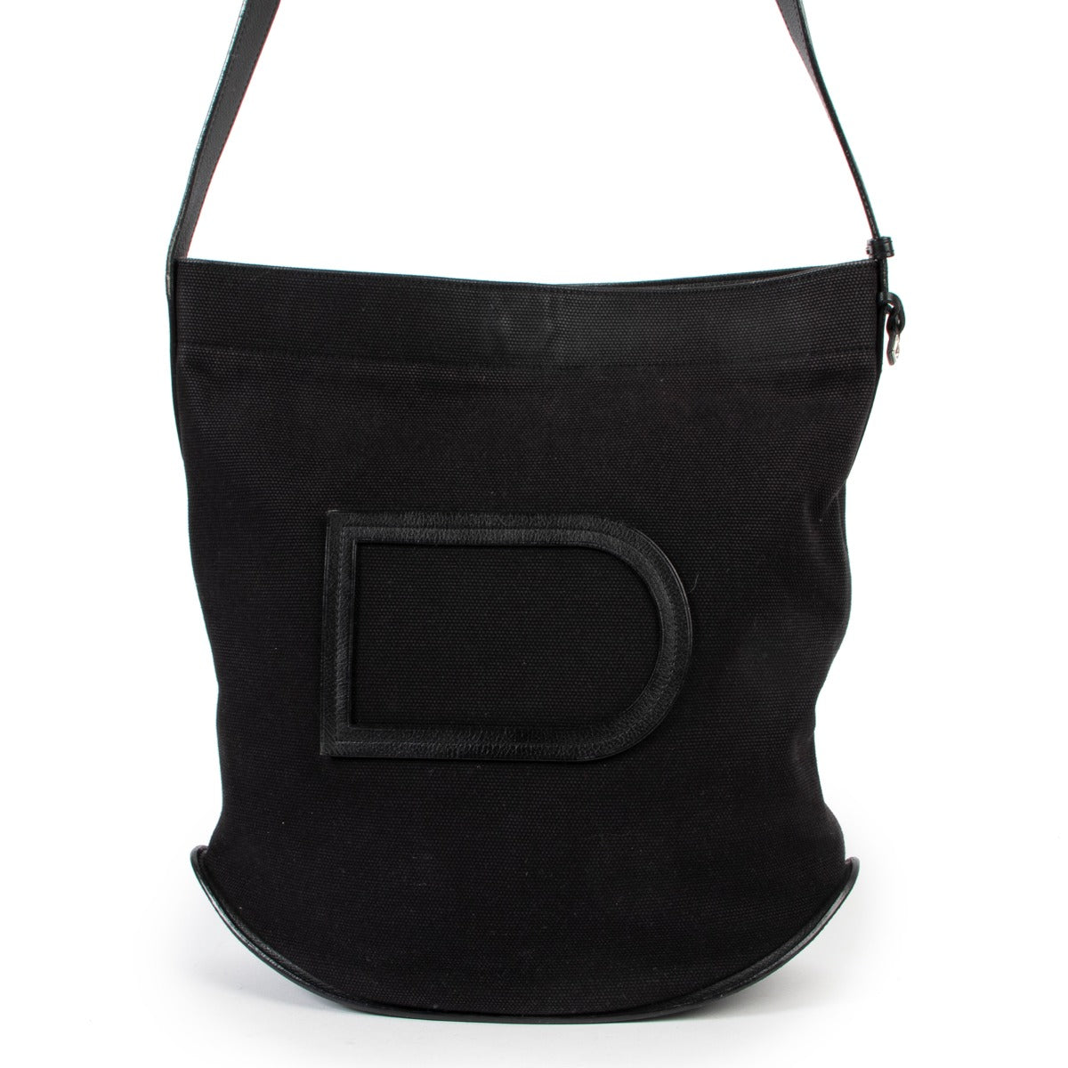 Delvaux Le Pin Black Canvas Shoulder Bag