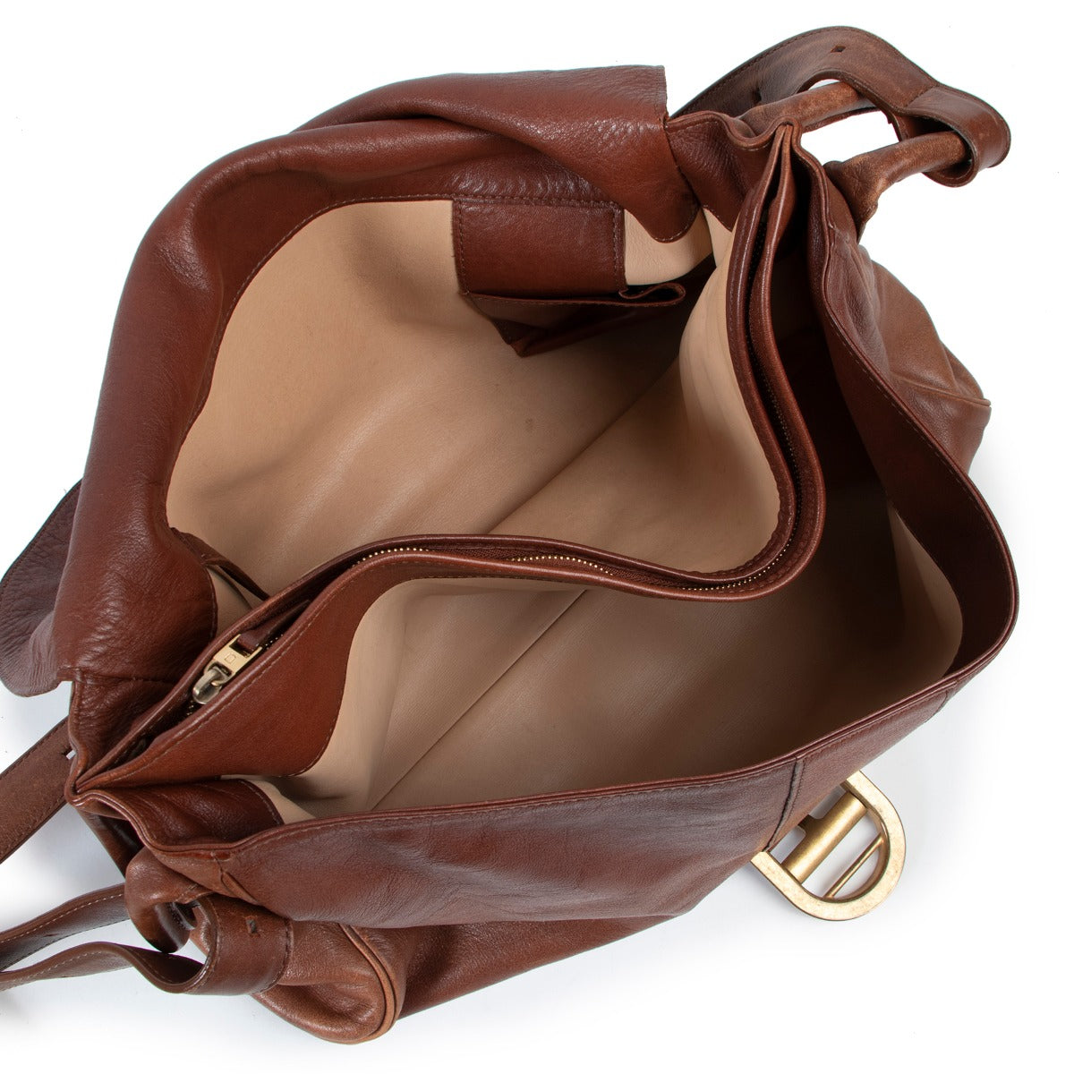 Delvaux Brown Brillant Besace Shoulder bag available at Labellov online or in store in Antwerp Belgium.