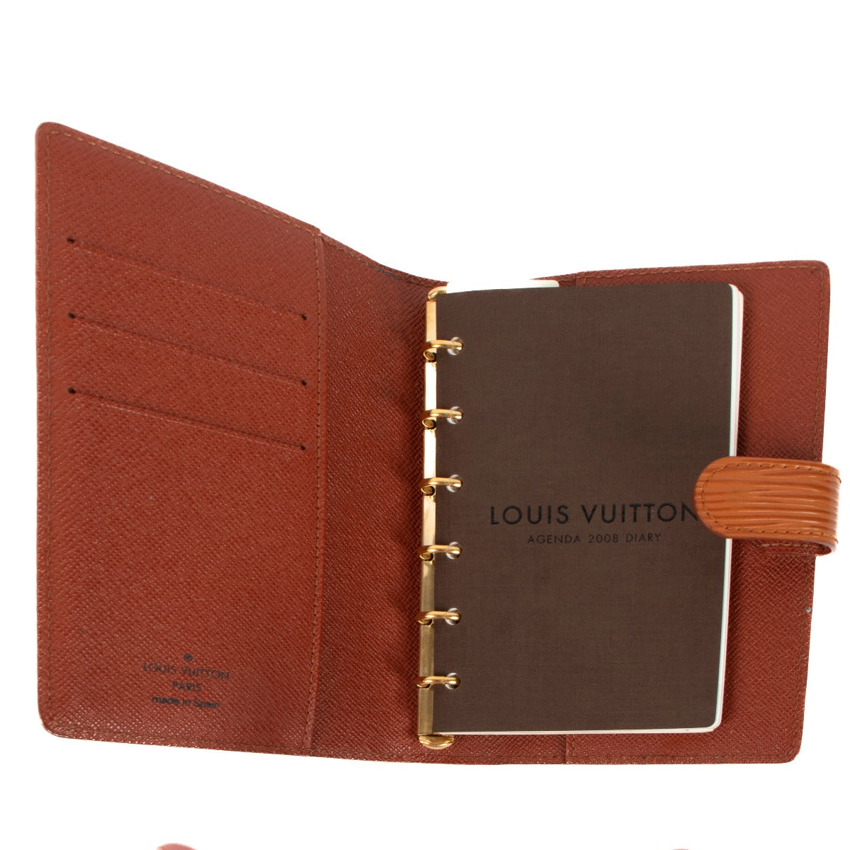 Couverture d'agenda petit format Louis Vuitton Cannelle en cuir Épi
