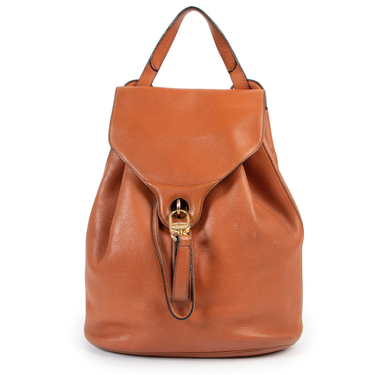 Shop safe online 100% authentic second hand Delvaux Cognac Backpack online or in store at Labellov