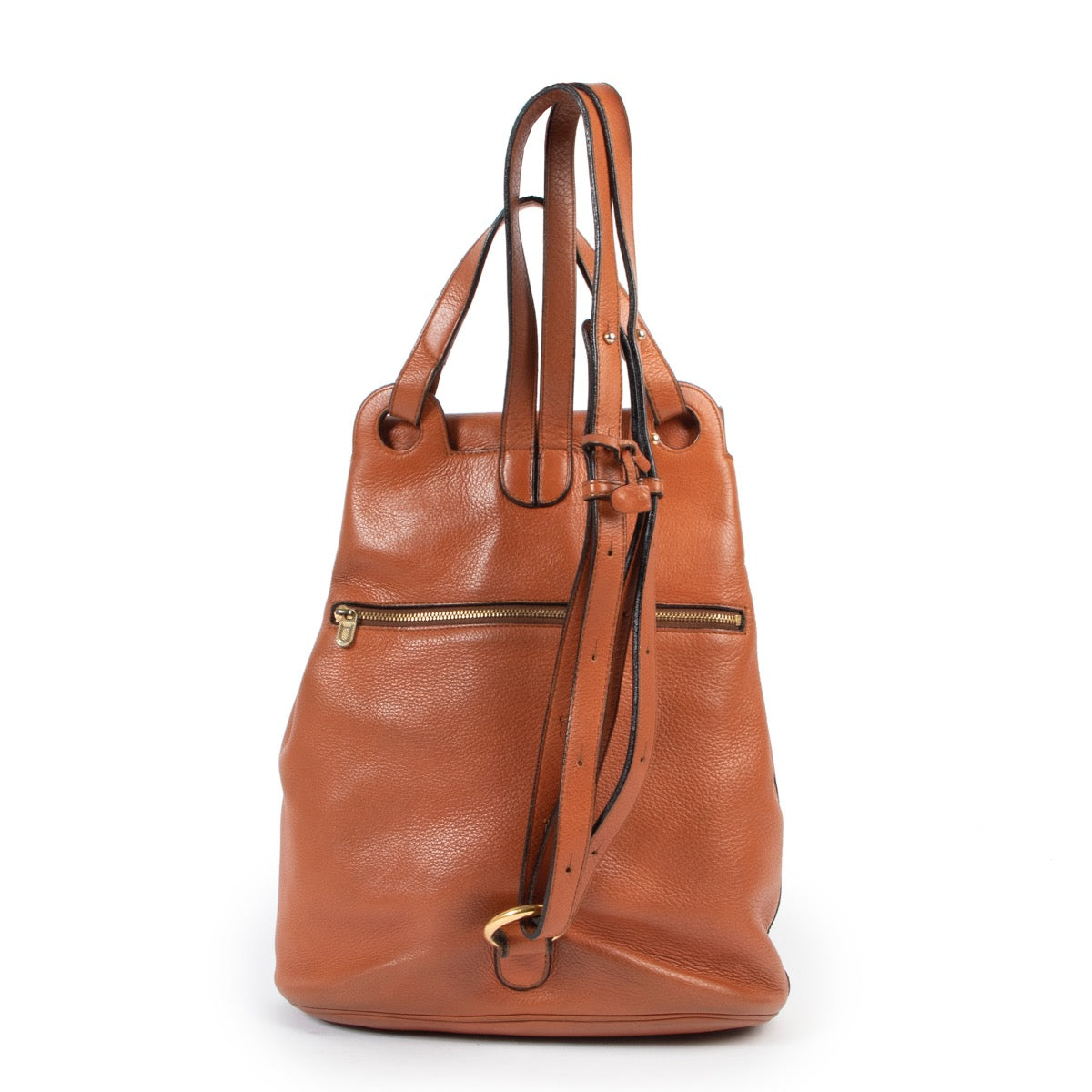 Shop safe online 100% authentic second hand Delvaux Cognac Backpack online or in store at Labellov