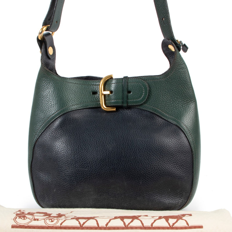 Delvaux Bicolore Blue/Green Chardonnay Shoulder Bag