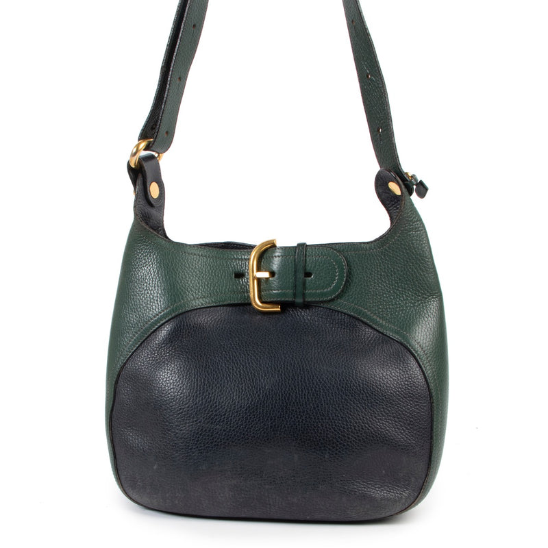 Delvaux Bicolore Blue/Green Chardonnay Shoulder Bag