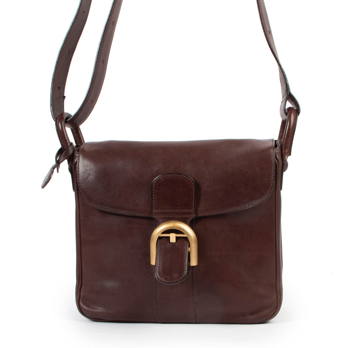 Shop safe online 100% authentic second hand Delvaux Brown Festival Bridon Crossbody Bag