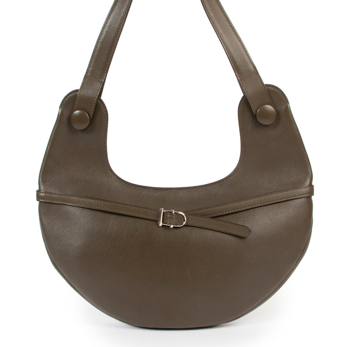 Delvaux Green Olive Leather Top Handle