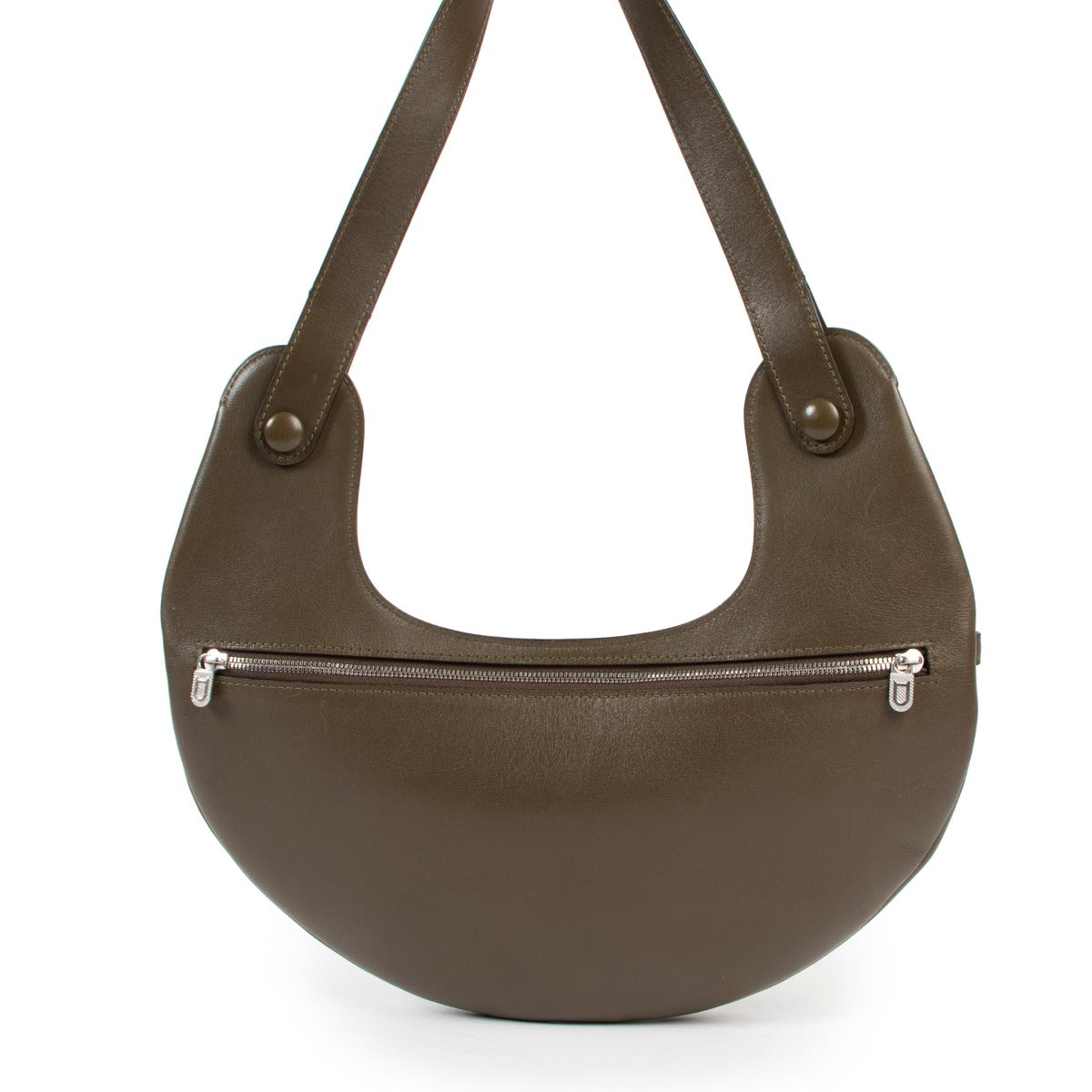 Delvaux Green Olive Leather Top Handle