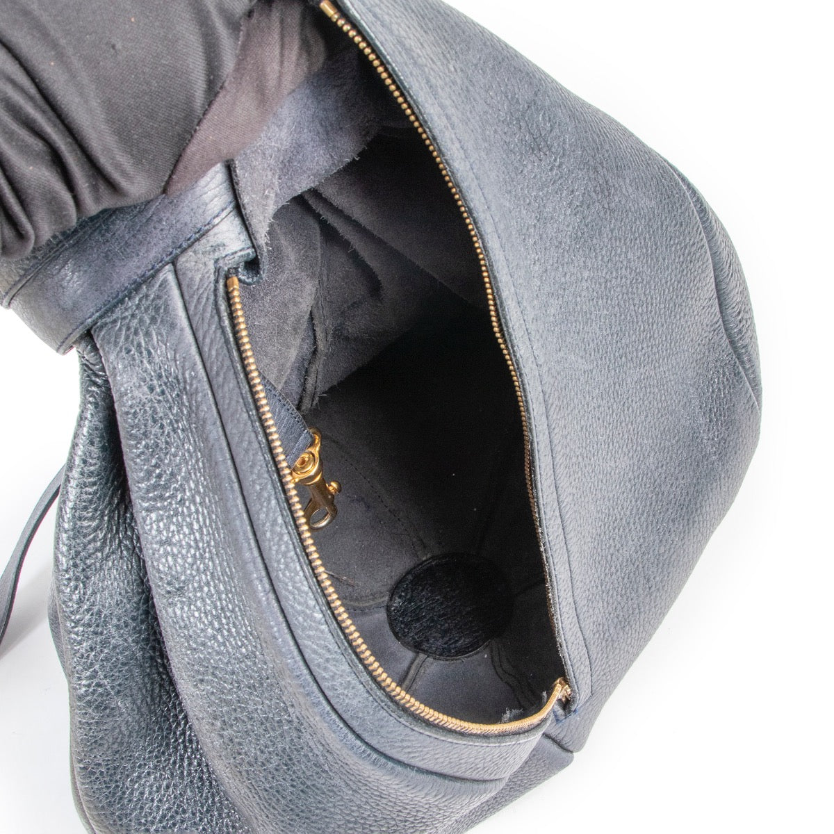 Delvaux blauwe bucket bag