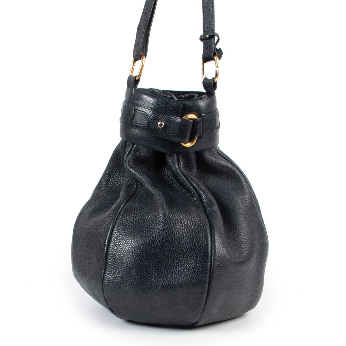 Delvaux blauwe bucket bag