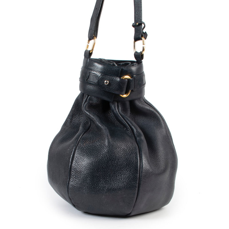 Delvaux blauwe bucket bag