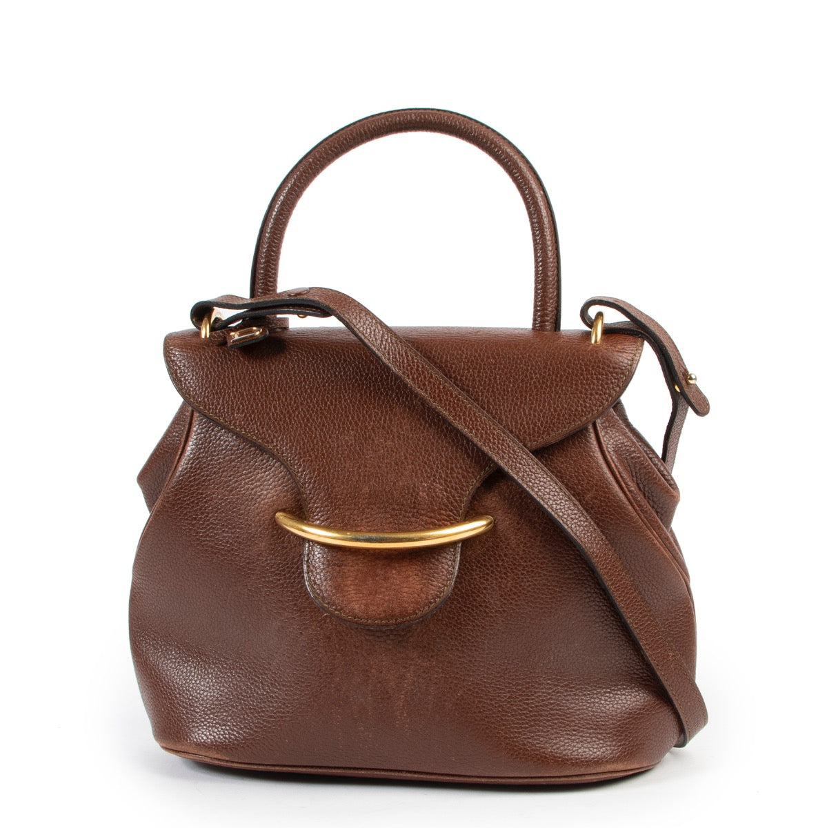 Shop safe online 100% authentic second hand Delvaux Brown Baltimore Shoulder Bag at the right price at Labellov in Antwerp.