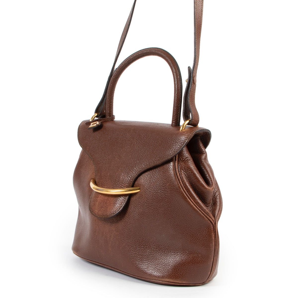 Shop safe online 100% authentic second hand Delvaux Brown Baltimore Shoulder Bag at the right price at Labellov in Antwerp.