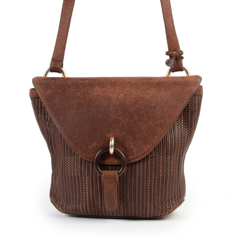 Shop safe online 100% authentic second hand Delvaux Brown Toile De Cuir Crossbody Bag at Labellov in Antwerp.
