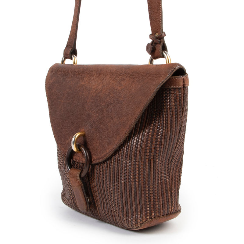 Shop safe online 100% authentic second hand Delvaux Brown Toile De Cuir Crossbody Bag at Labellov in Antwerp.