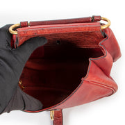 Shop safe online 100% authentic second hand Delvaux Red Ostrich Cerceau Shoulder Bag at the right price at Labellov in Antwerp.