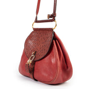 Shop safe online 100% authentic second hand Delvaux Red Ostrich Cerceau Shoulder Bag at the right price at Labellov in Antwerp.