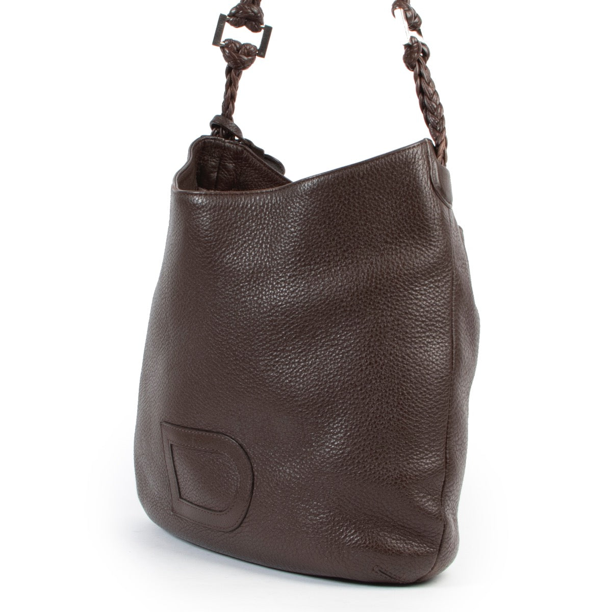 Sac bandoulière Delvaux Chocolat Marron Le Louise PM Tresse Taurillon