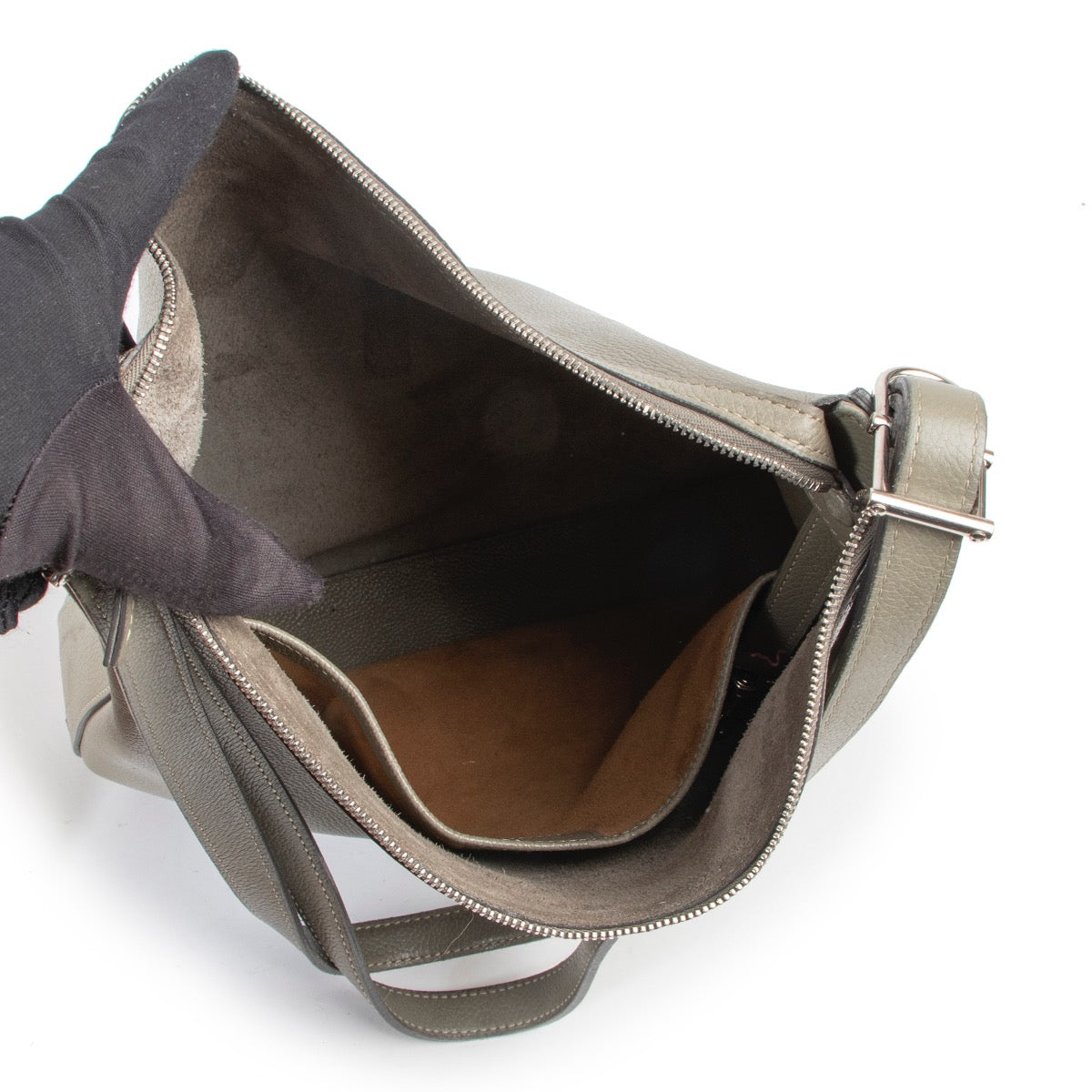 Deux de Delvaux Olive Green Shoulder Bag
