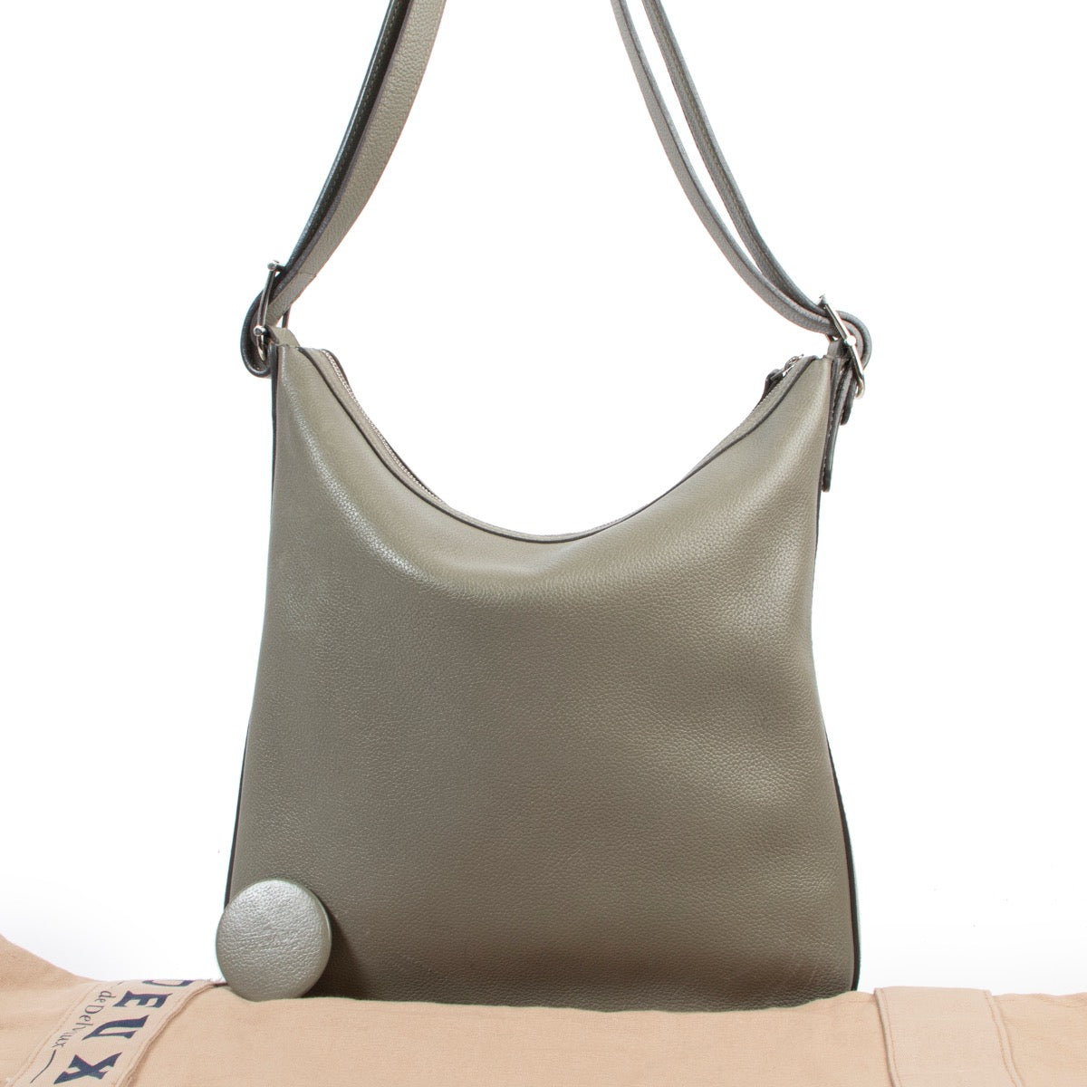 Deux de Delvaux Olive Green Shoulder Bag