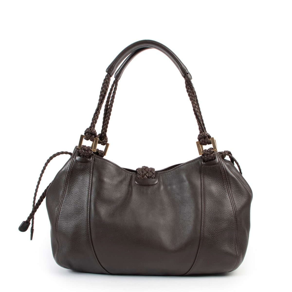 Shop safe online 100% authentic second hand Delvaux Brown Eugène Shoulder Bag at Labellov in Antwerp.