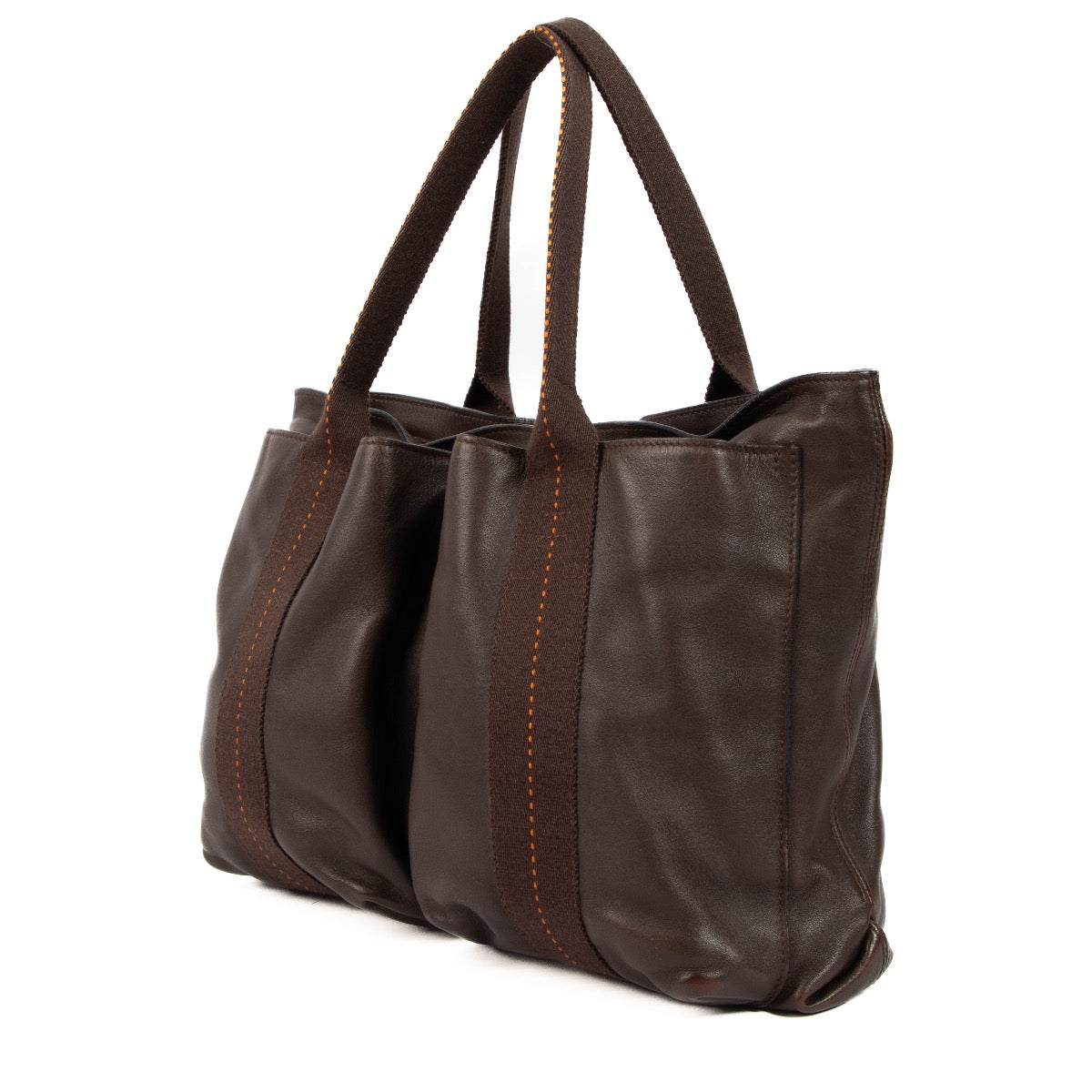 Buy a verified second-hand Hermes Brown Leather Caravane Shopping Bag in very good condition at Labellov Antwerp, Brussels, Knokke