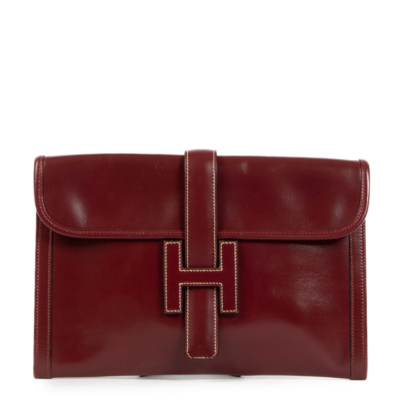Hermès Jige PM Rouge H Box Clutch