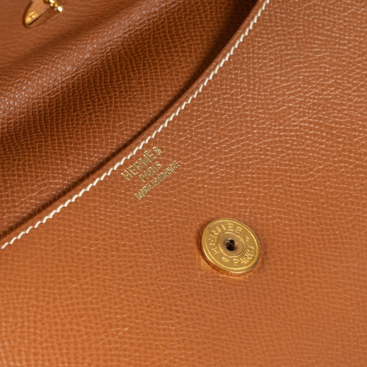Hermès Gold Courchevel Vintage Rio Clutch