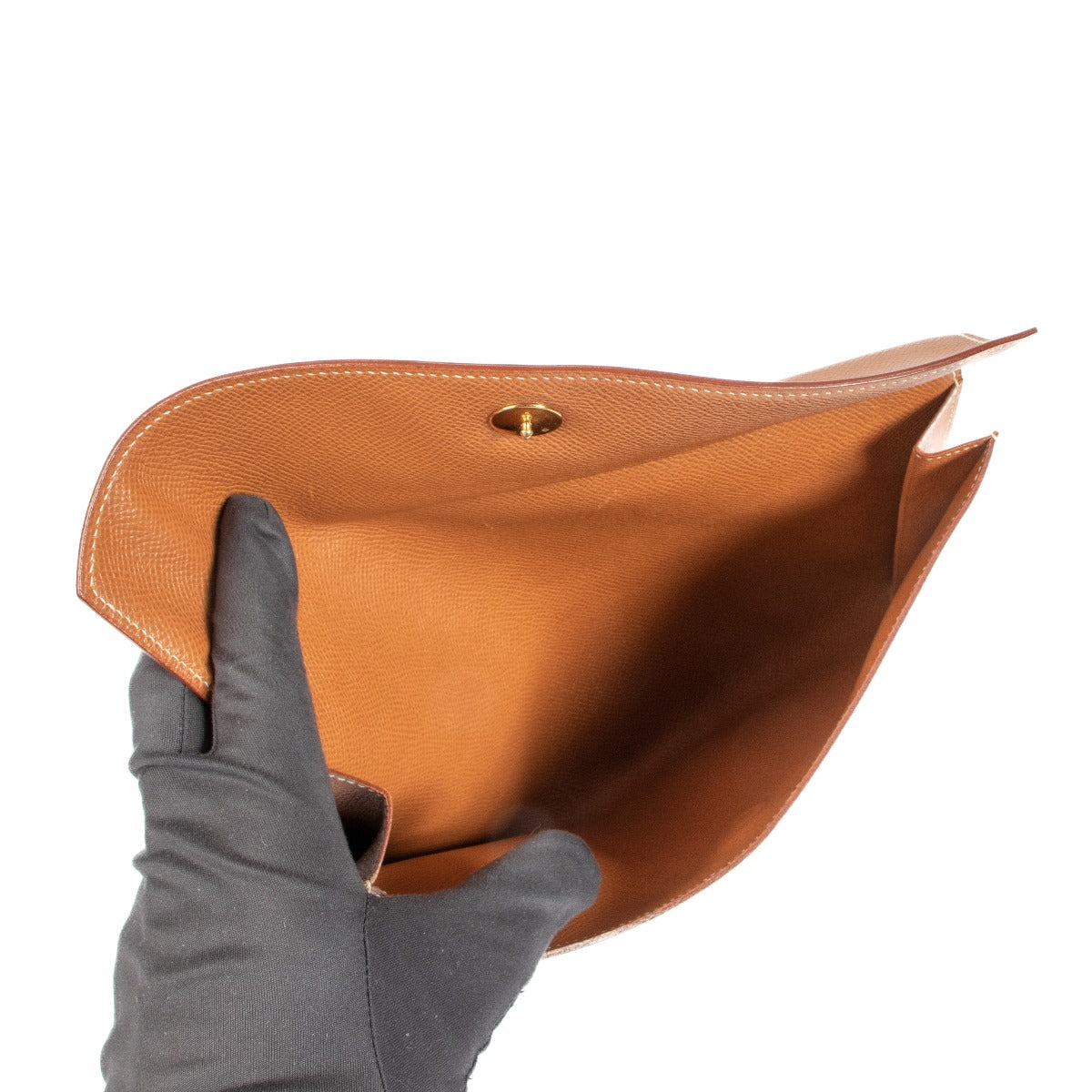 Hermès Gold Courchevel Vintage Rio Clutch