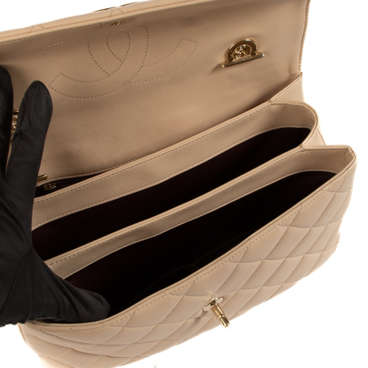 Chanel Beige Lambskin Medium Trendy CC Bag