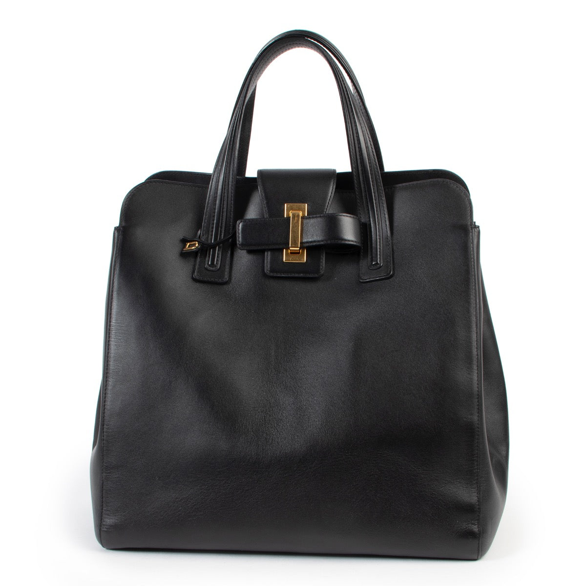 Shop safe online 100% authentic second hand Delvaux Black Simplissime N/S Tote Top Handle Bag at the right price at Labellov in Antwerp.