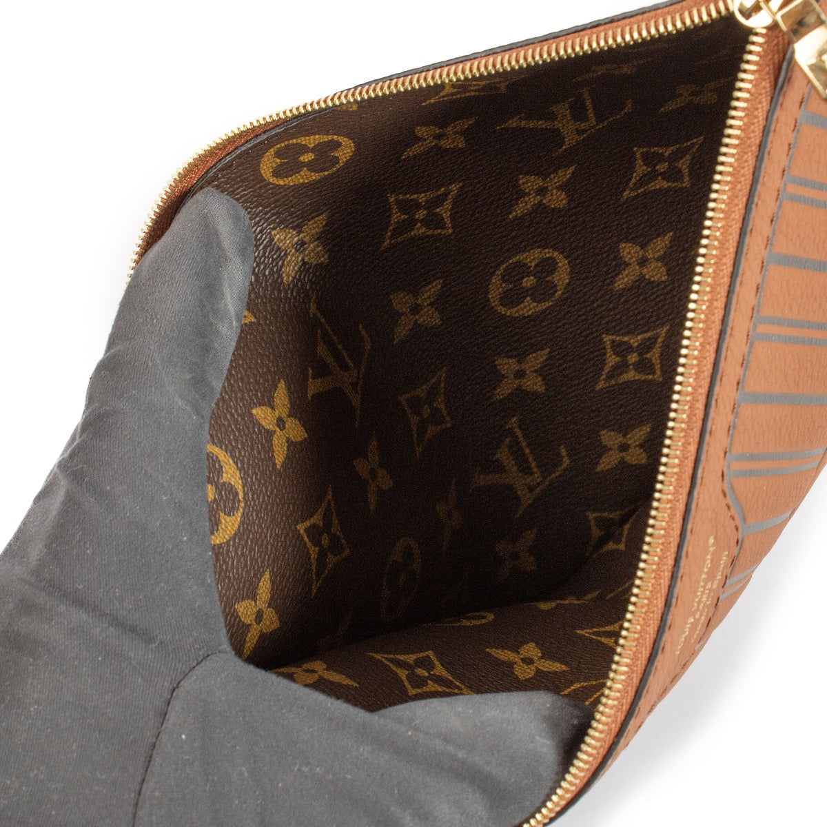 shop 100% authentic second hand Louis Vuitton Tan Neverfull Inside Out Clutch on Labellov.com