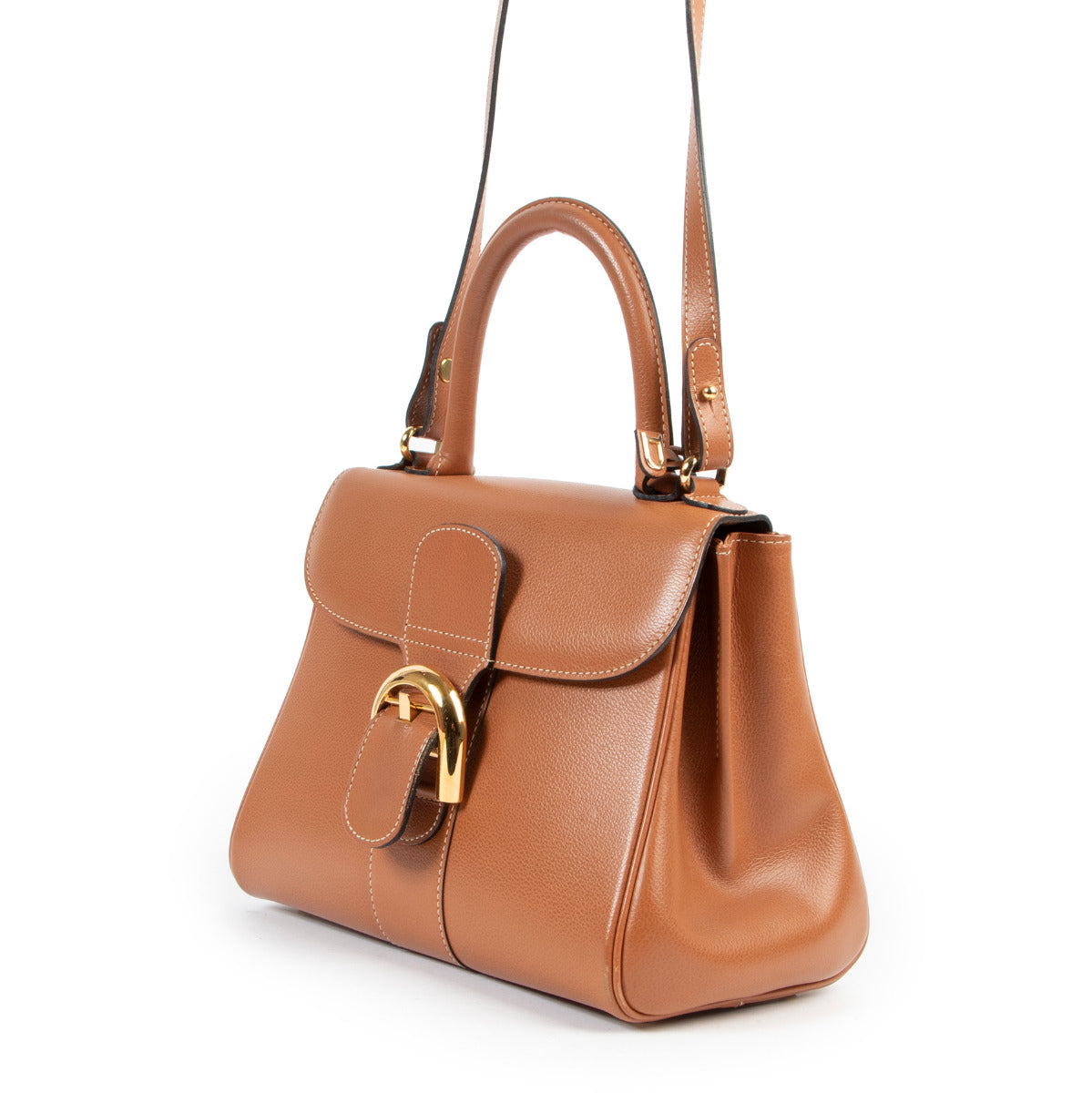 Delvaux Brillant PM en Cuir Cognac