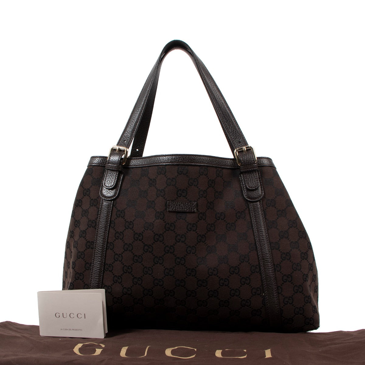 Gucci Black GG Canvas Tote Bag