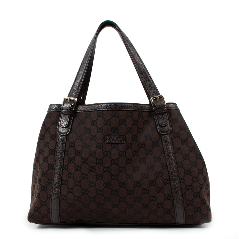 Sac cabas Gucci en toile GG noire