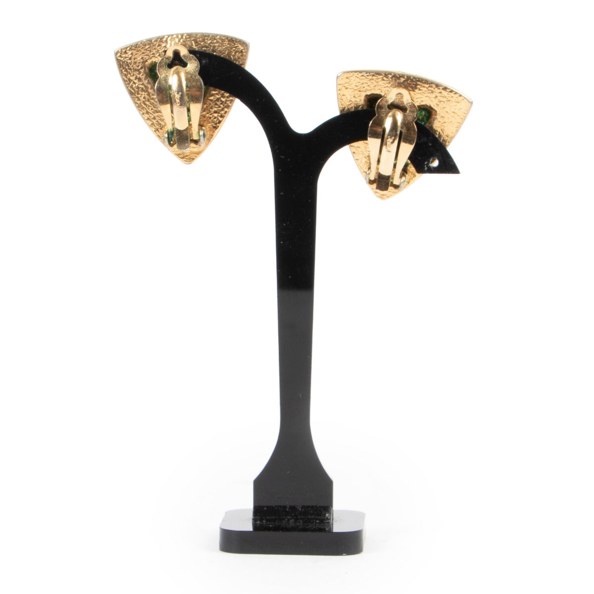 Saint Laurent Blauw & Goud Driehoek Oorbellen