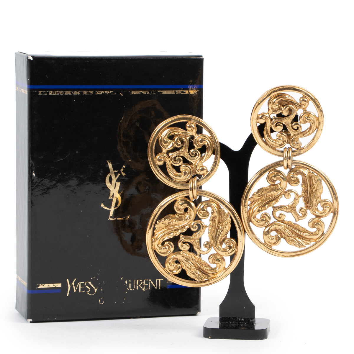 Saint Laurent Vintage Swirl Gold Earrings