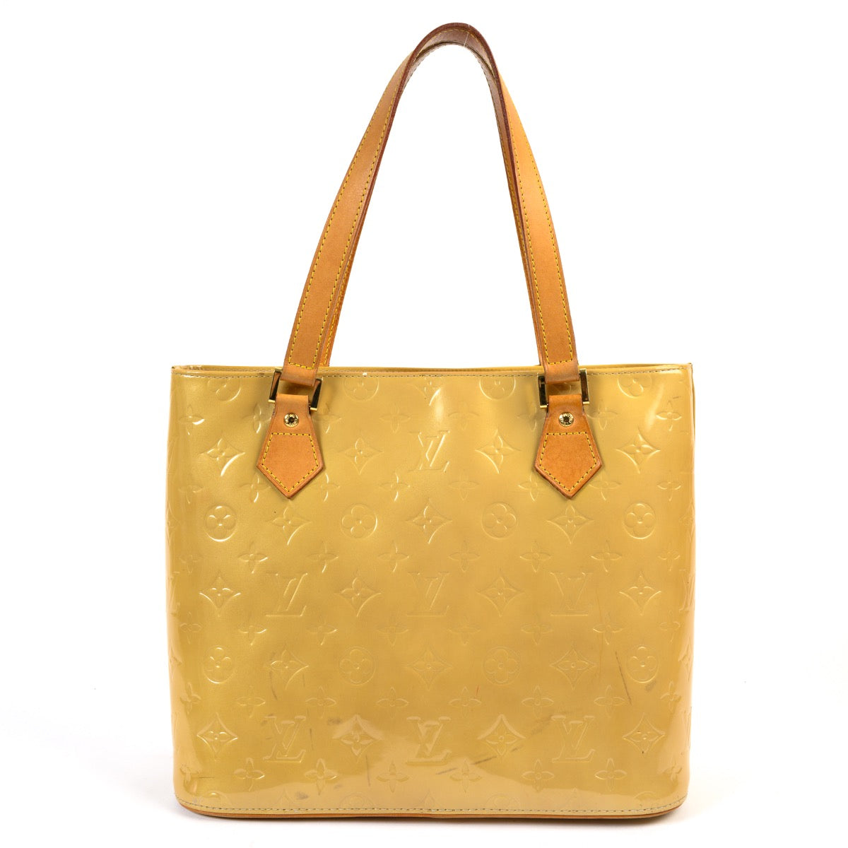 shop safe online Louis Vuitton Beige Monogram Vernis Houston Top Handle