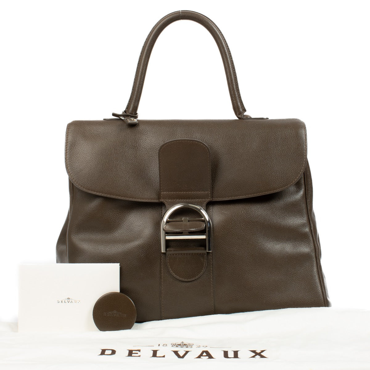 authentic pre loved Delvaux Taupe Souple GM Brillant on Labellov.com