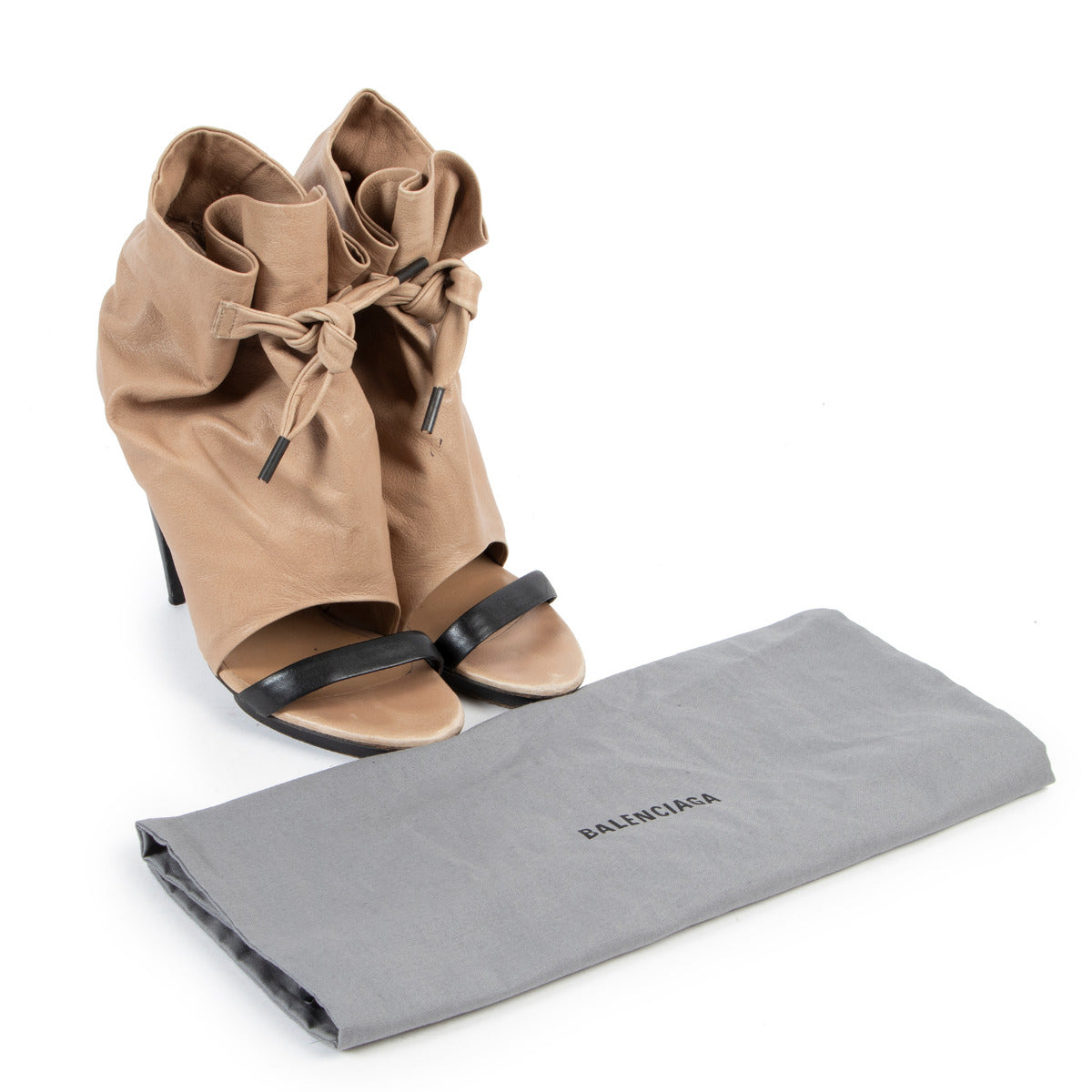 Bottes peep-toe beiges Balenciaga - Taille 38,5