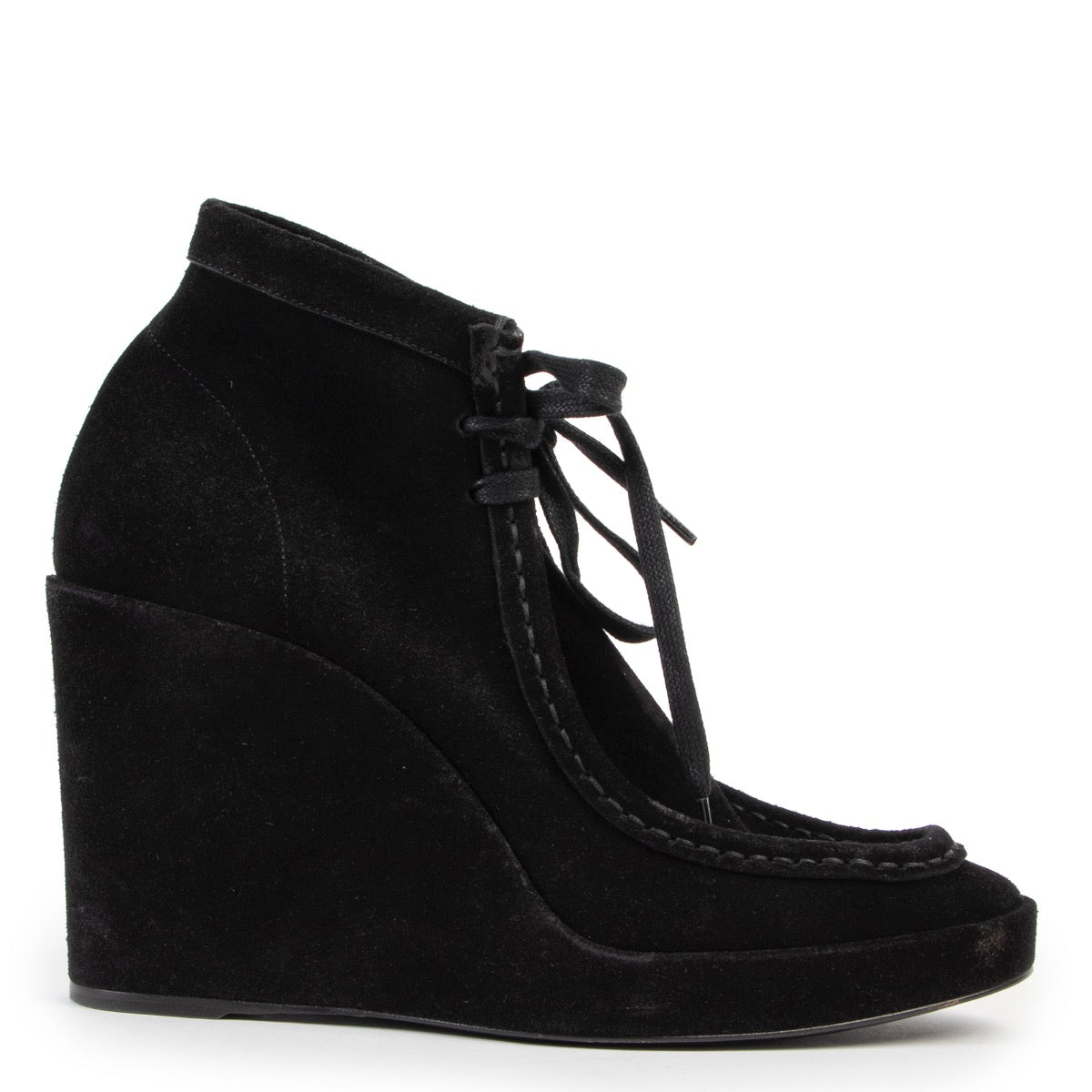 Shop safe online at Labellov in Antwerp this 100% authentic second hand Balenciaga Black Suede Wedge Heel Boots - Size 39,5