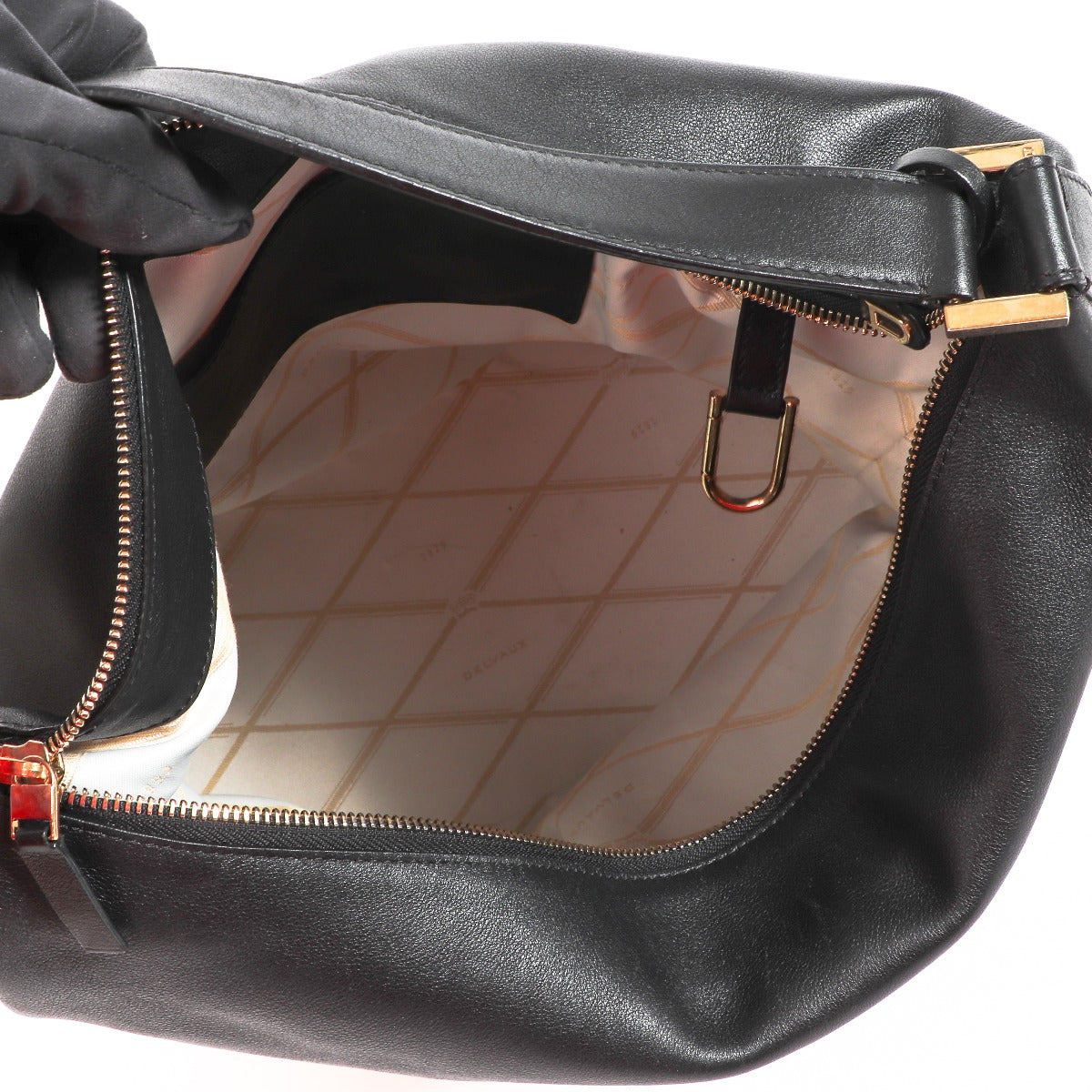 Delvaux Every D Hobo Allure Bicolore Zwart/Nude