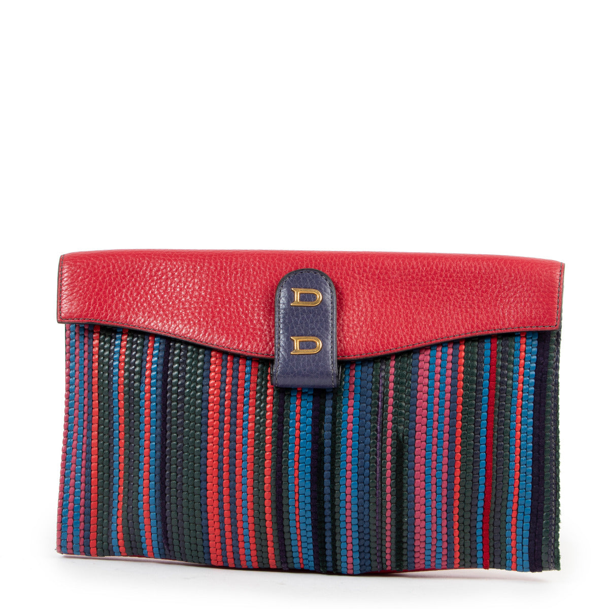 Delvaux Clutch Multicolour Toile De Cuir