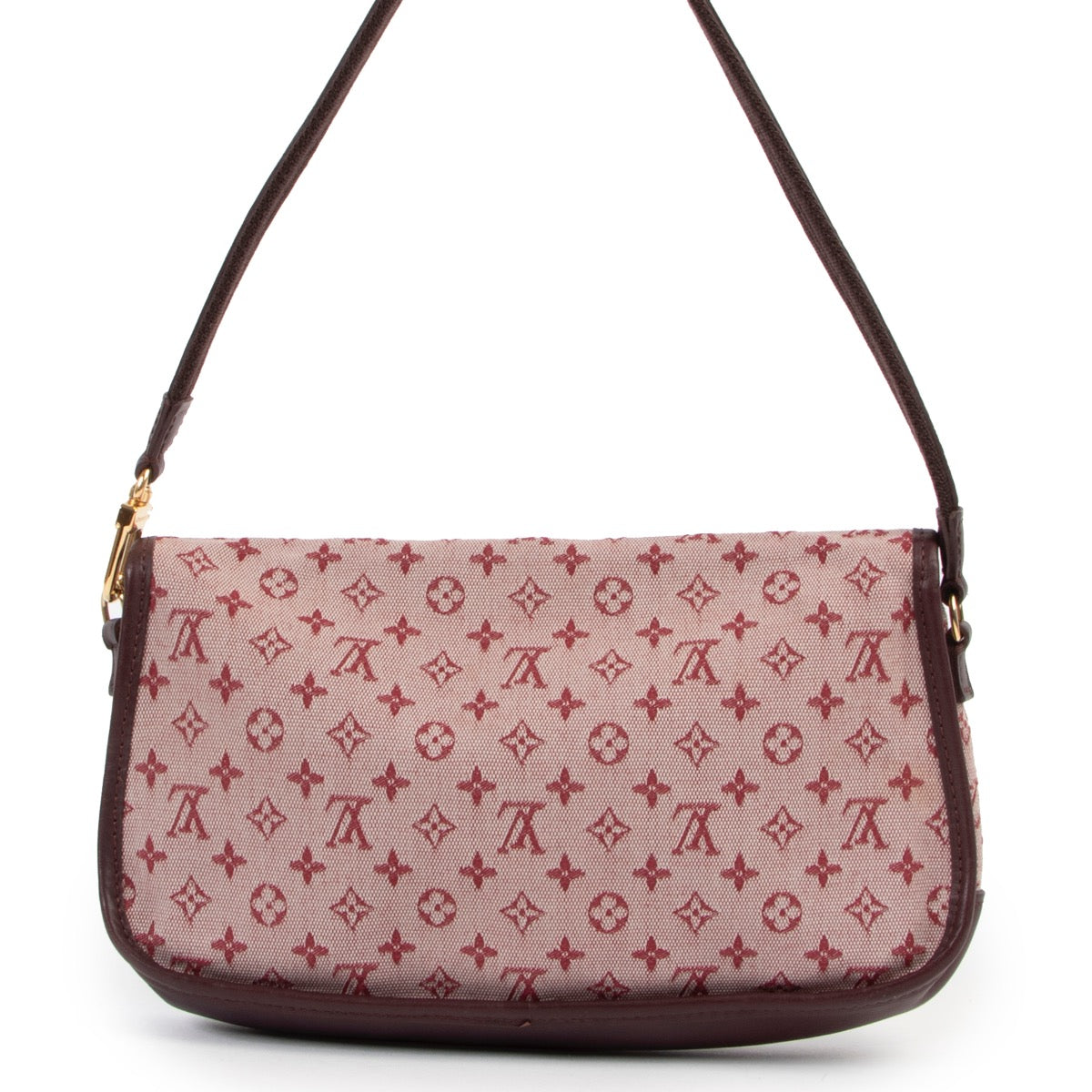 Shop safe online at Labellov in Antwerp this 100% authentic second hand Louis Vuitton Burgundy Monogram Mini Lin Marjorie Shoulder Bag